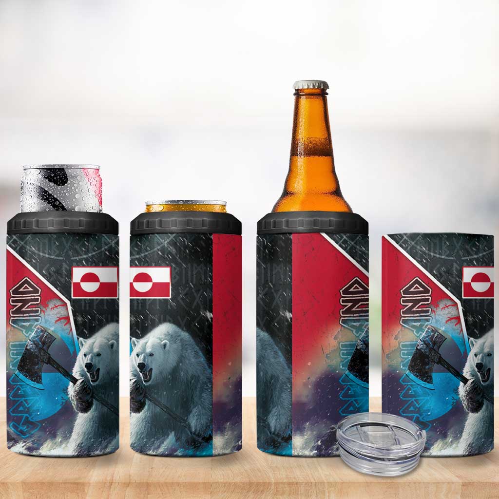 Greenland 4 in 1 Can Cooler Tumbler Polar Bear Warrior Fight for Kalaallit Nunaat