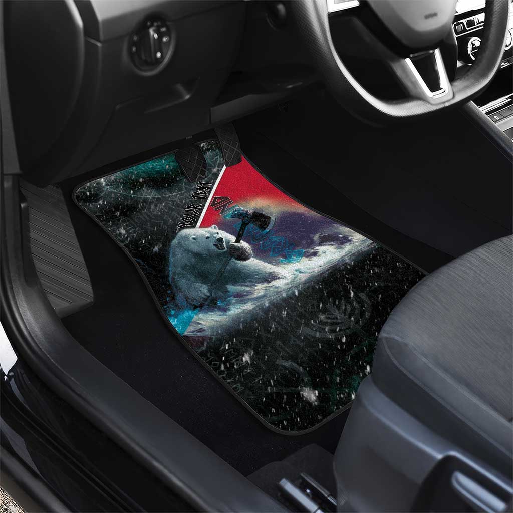 Personalized Greenland Car Mats Polar Bear Warrior Fight for Kalaallit Nunaat
