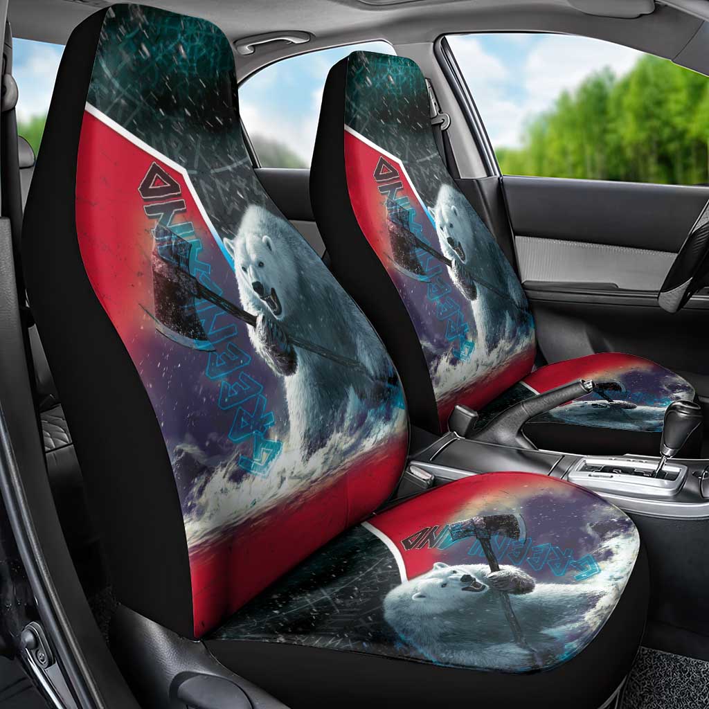Greenland Car Seat Cover Polar Bear Warrior Fight for Kalaallit Nunaat