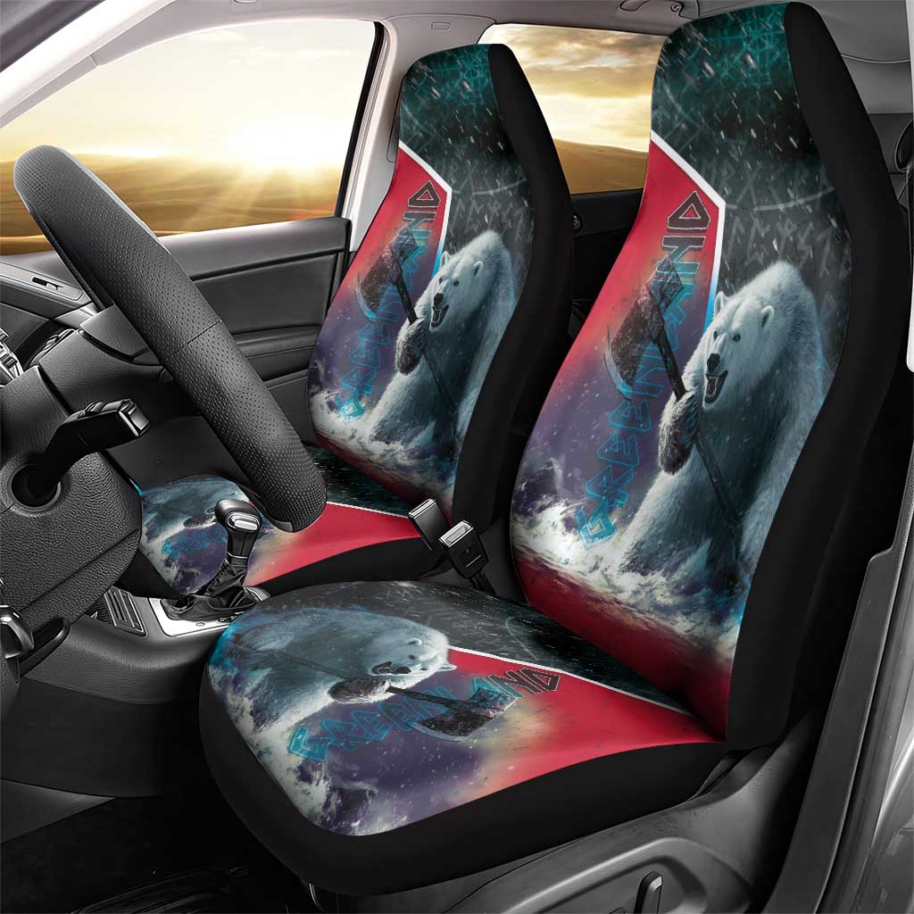 Greenland Car Seat Cover Polar Bear Warrior Fight for Kalaallit Nunaat