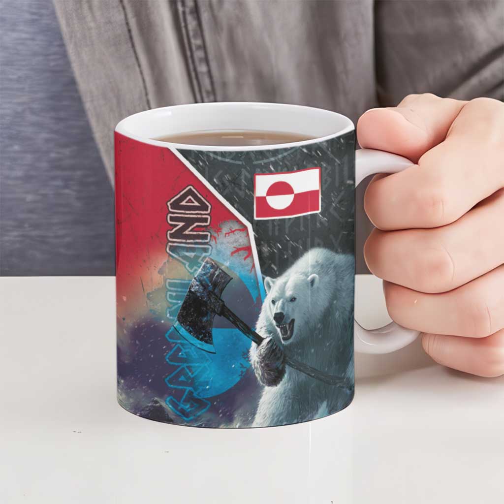 Greenland Ceramic Mug Polar Bear Warrior Fight for Kalaallit Nunaat