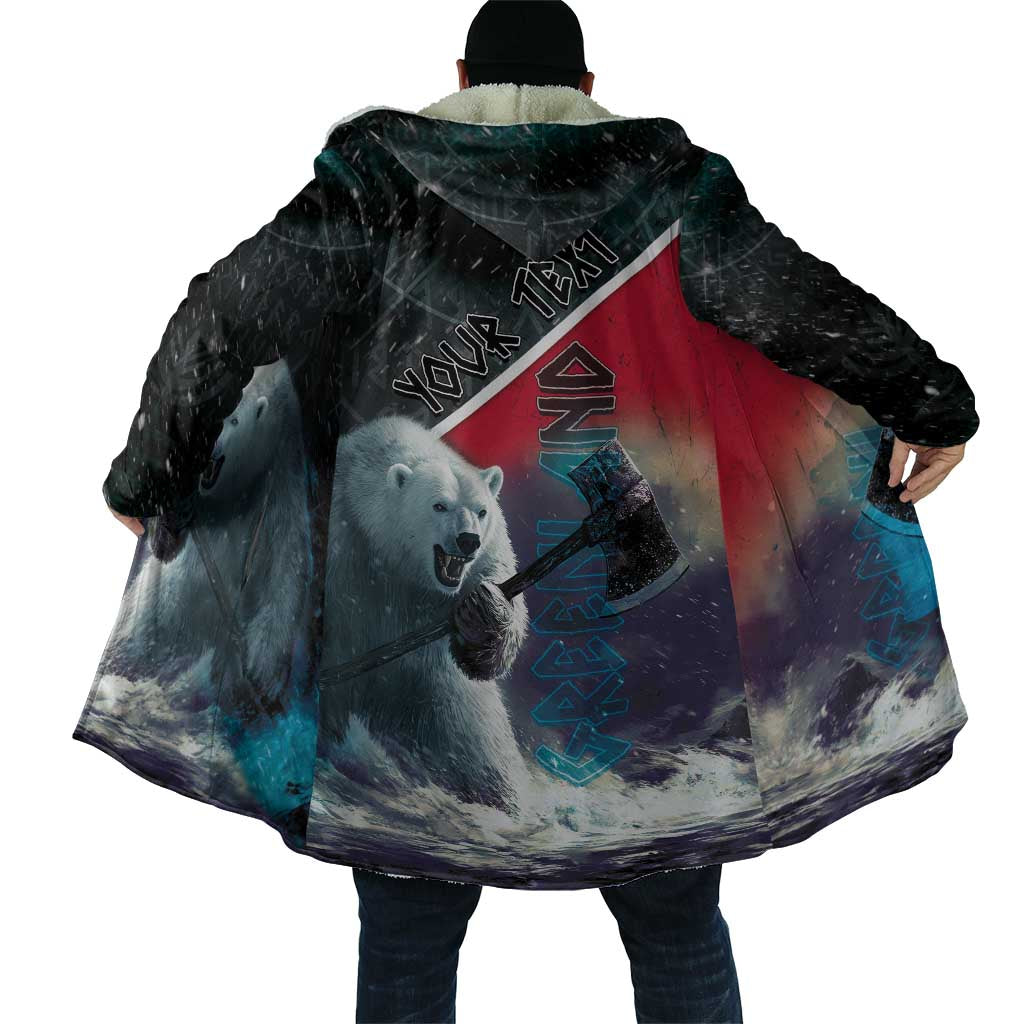 Personalized Greenland Cloak Polar Bear Warrior Fight for Kalaallit Nunaat