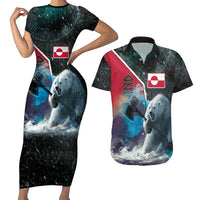 Personalized Greenland Couples Matching Short Sleeve Bodycon Dress and Hawaiian Shirt Polar Bear Warrior Fight for Kalaallit Nunaat