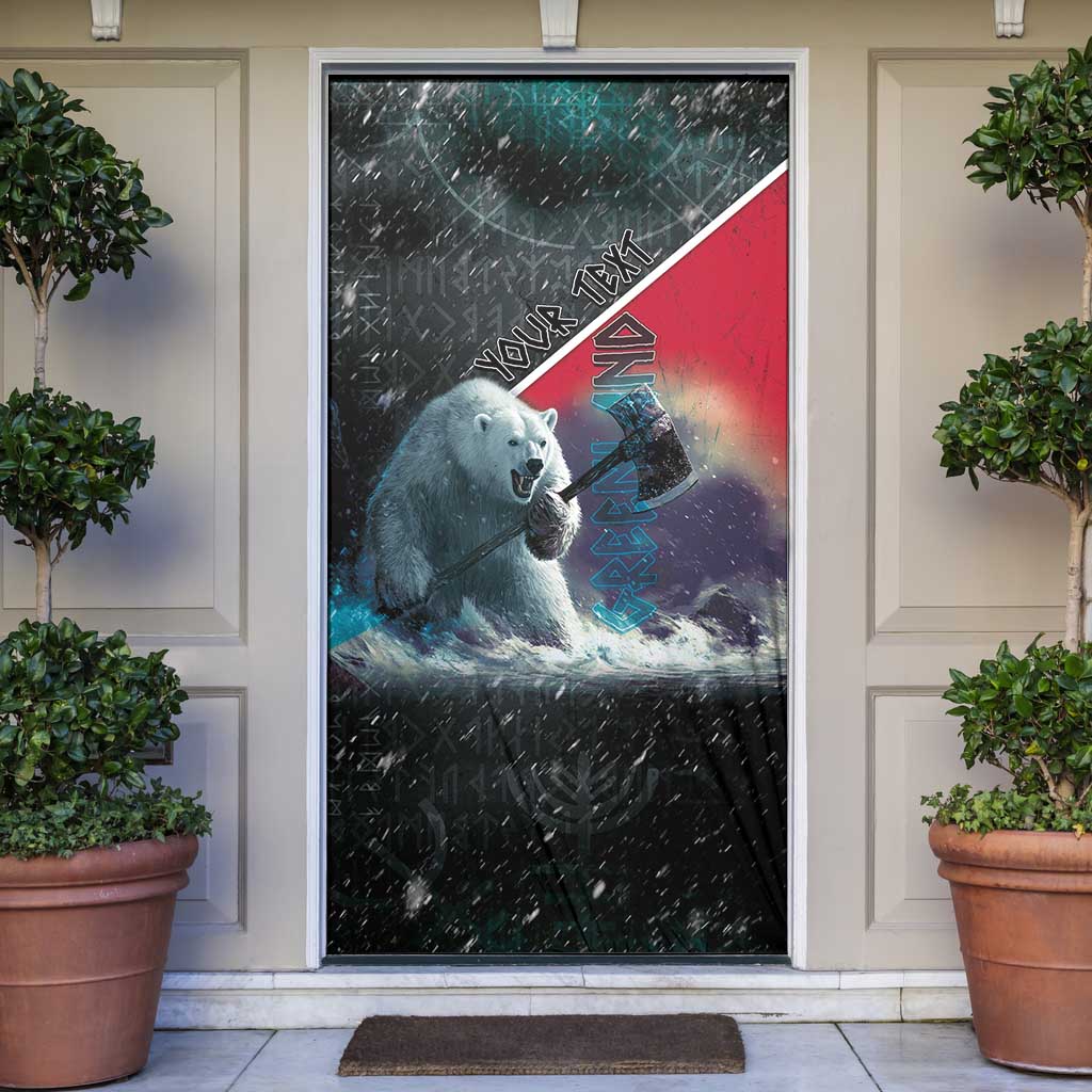 Personalized Greenland Door Cover Polar Bear Warrior Fight for Kalaallit Nunaat