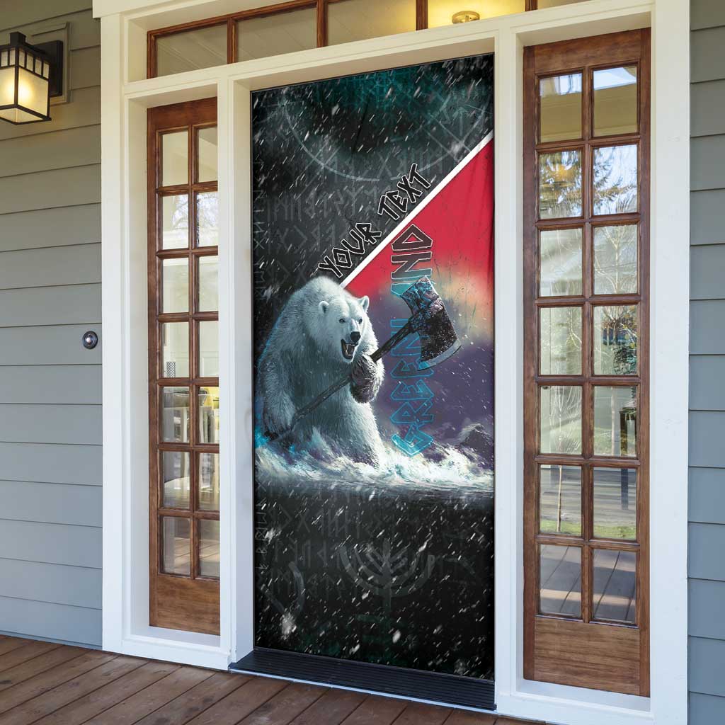 Personalized Greenland Door Cover Polar Bear Warrior Fight for Kalaallit Nunaat
