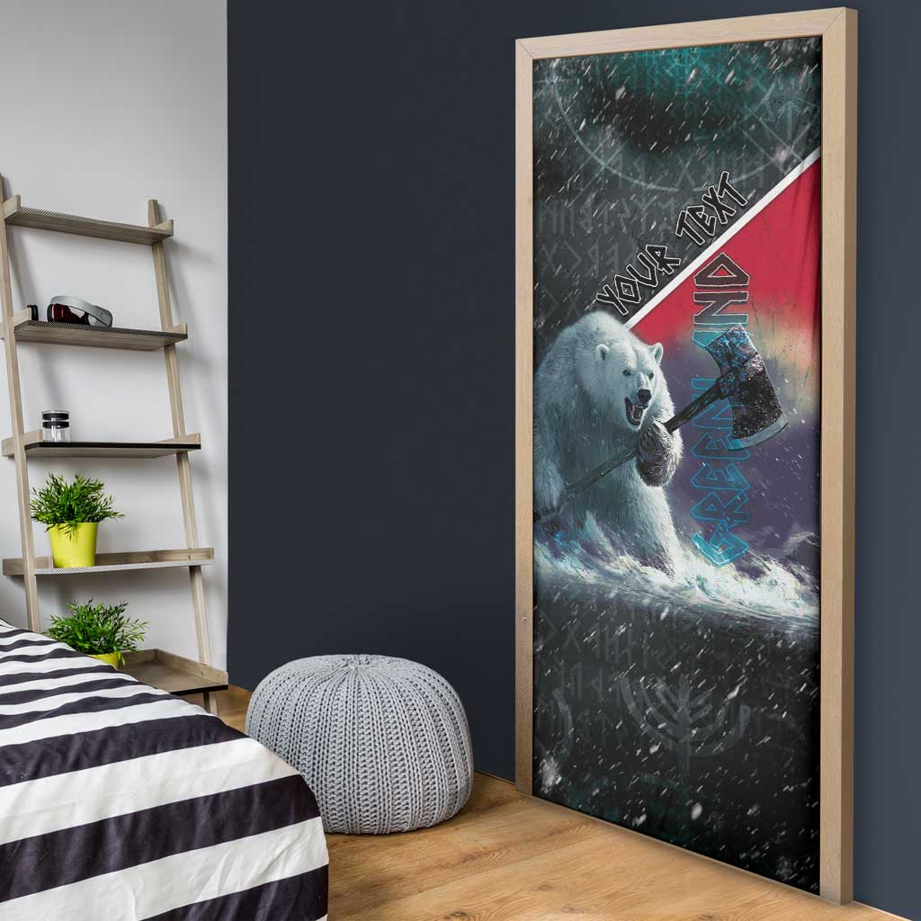 Personalized Greenland Door Cover Polar Bear Warrior Fight for Kalaallit Nunaat