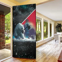 Personalized Greenland Door Cover Polar Bear Warrior Fight for Kalaallit Nunaat