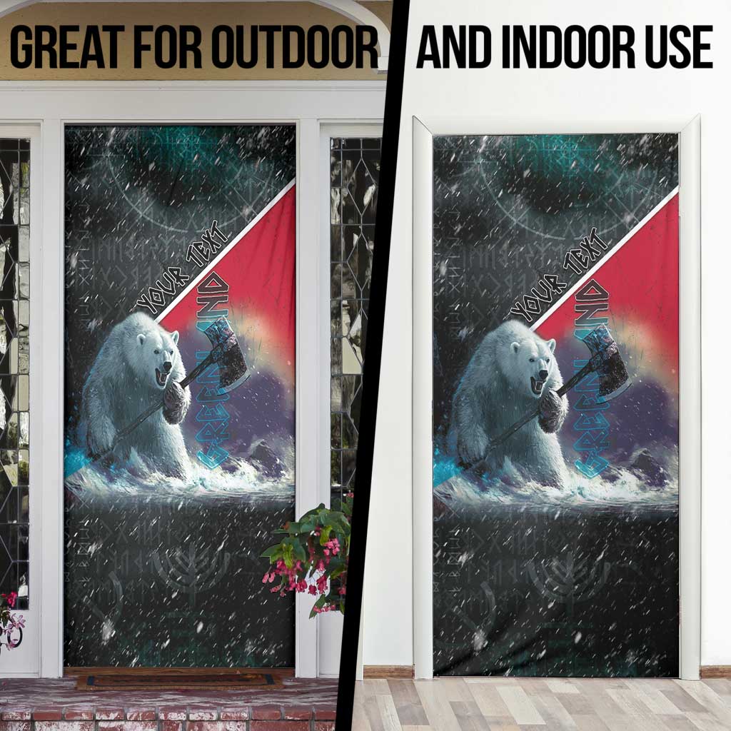 Personalized Greenland Door Cover Polar Bear Warrior Fight for Kalaallit Nunaat