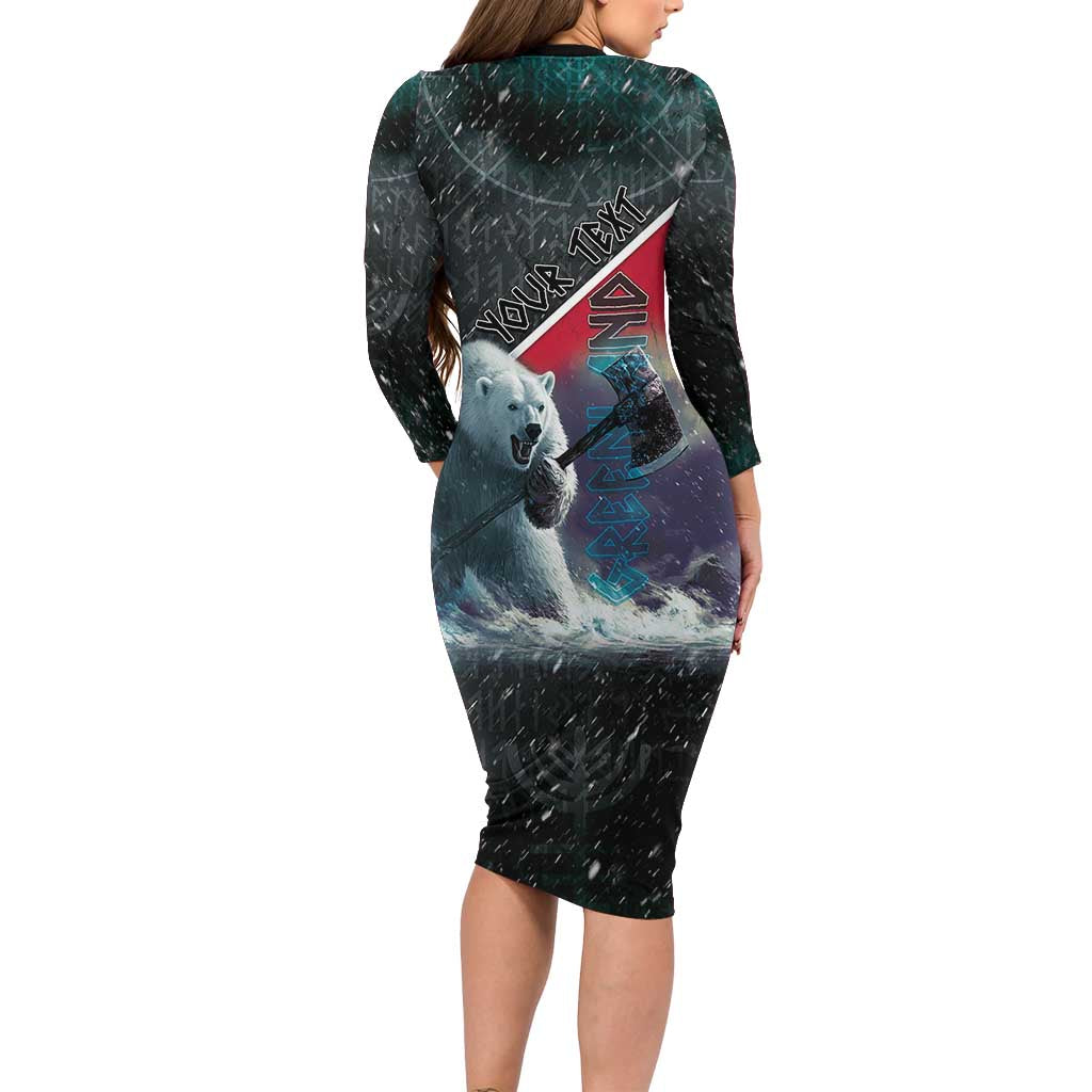 Personalized Greenland Family Matching Long Sleeve Bodycon Dress and Hawaiian Shirt Polar Bear Warrior Fight for Kalaallit Nunaat