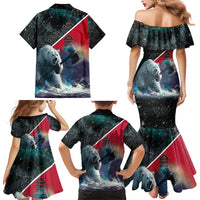 Personalized Greenland Family Matching Mermaid Dress and Hawaiian Shirt Polar Bear Warrior Fight for Kalaallit Nunaat