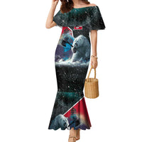 Personalized Greenland Family Matching Mermaid Dress and Hawaiian Shirt Polar Bear Warrior Fight for Kalaallit Nunaat