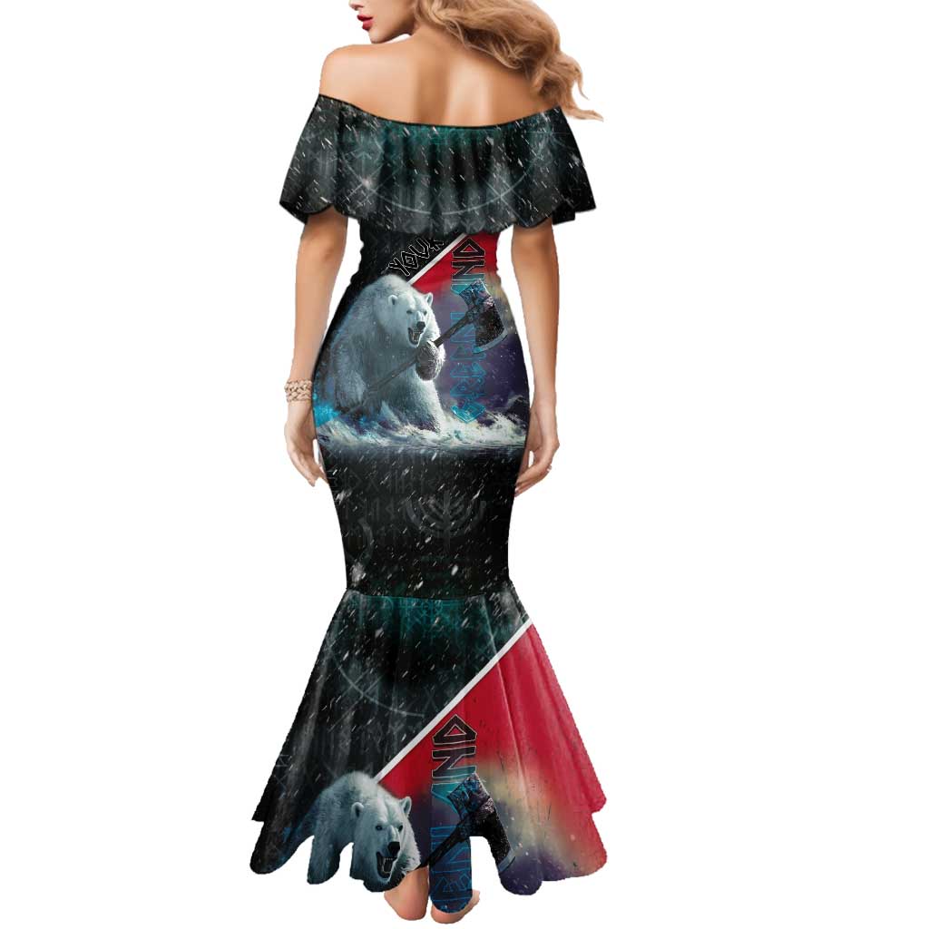 Personalized Greenland Family Matching Mermaid Dress and Hawaiian Shirt Polar Bear Warrior Fight for Kalaallit Nunaat