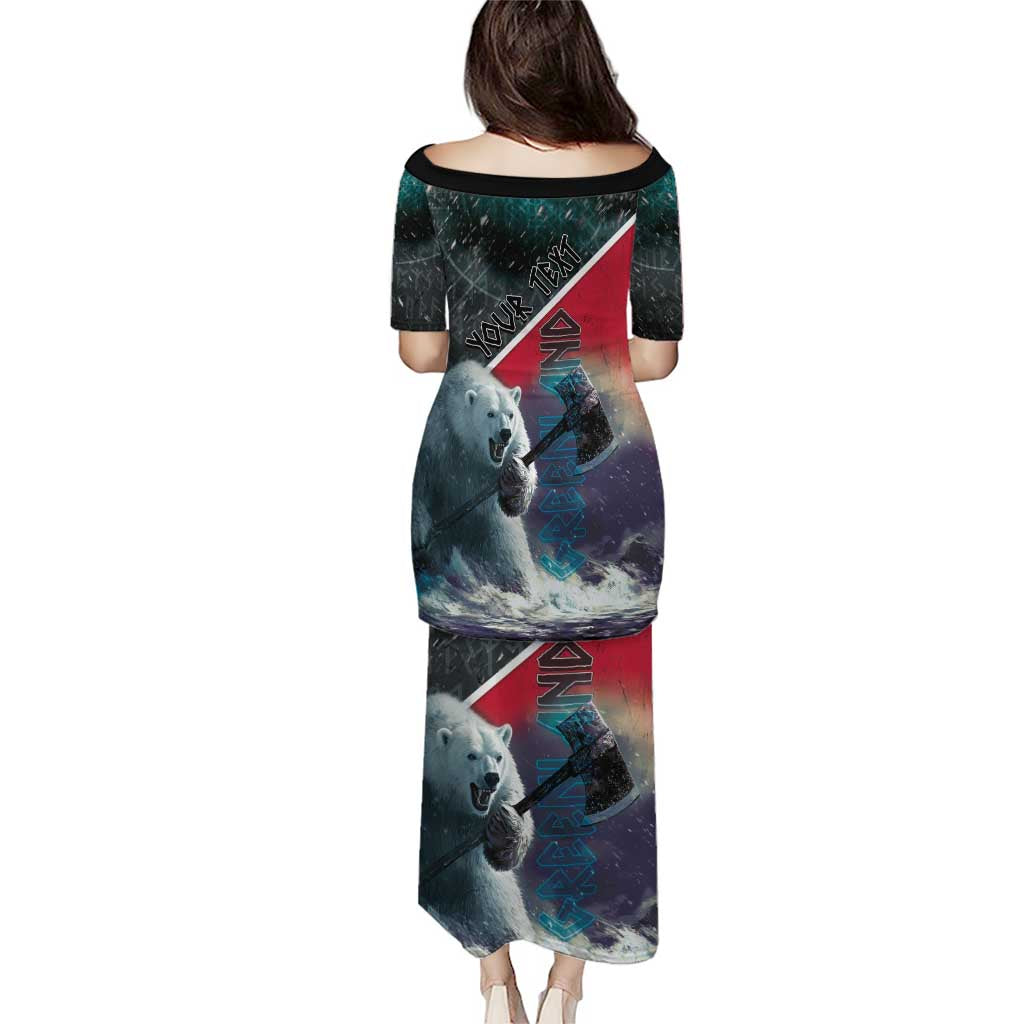 Personalized Greenland Family Matching Puletasi and Hawaiian Shirt Polar Bear Warrior Fight for Kalaallit Nunaat