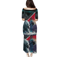 Personalized Greenland Family Matching Puletasi and Hawaiian Shirt Polar Bear Warrior Fight for Kalaallit Nunaat
