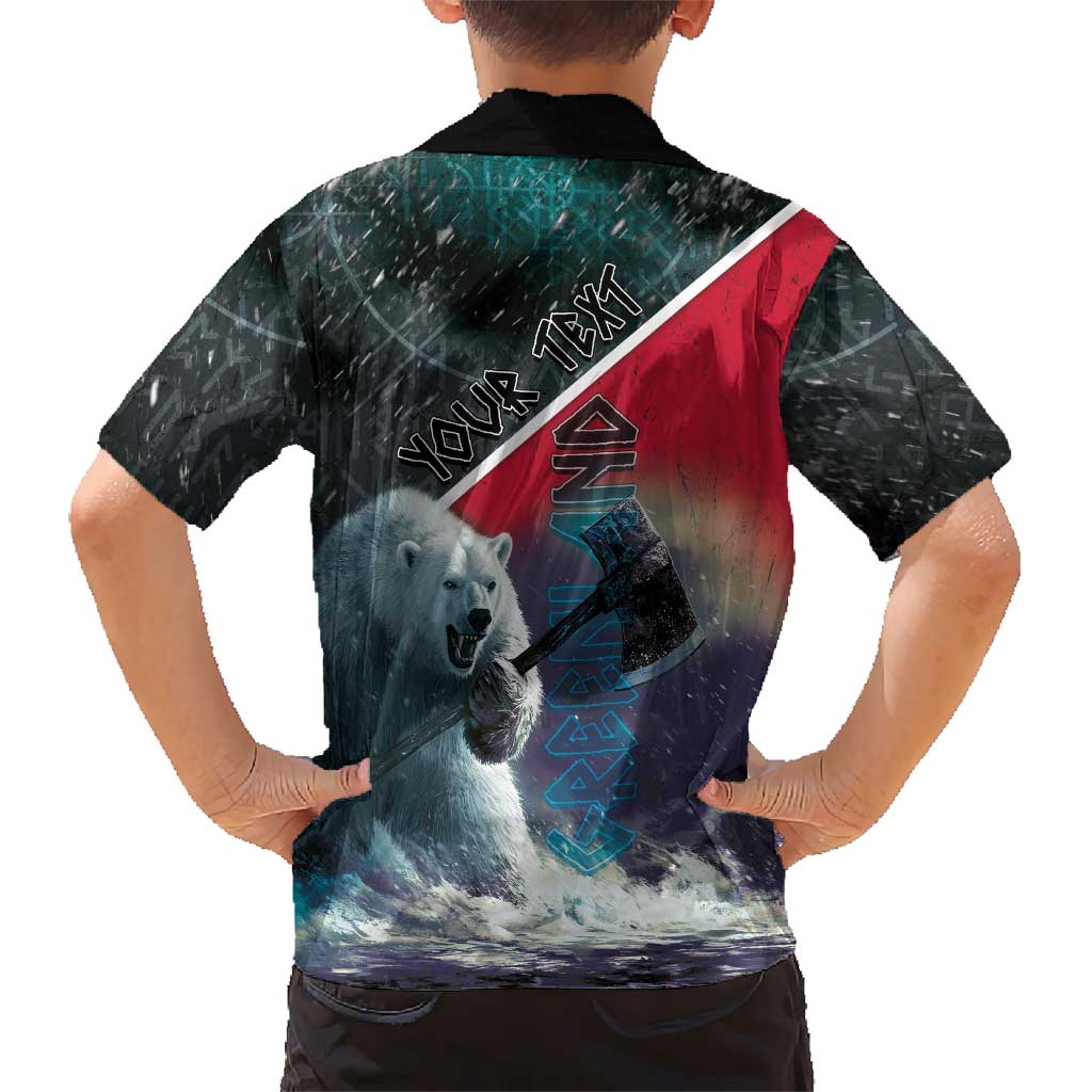 Personalized Greenland Family Matching Tank Maxi Dress and Hawaiian Shirt Polar Bear Warrior Fight for Kalaallit Nunaat