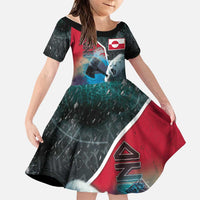 Personalized Greenland Family Matching Tank Maxi Dress and Hawaiian Shirt Polar Bear Warrior Fight for Kalaallit Nunaat