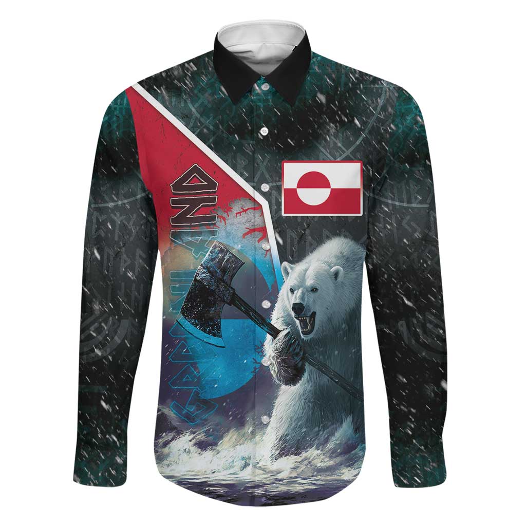 Personalized Greenland Family Matching Tank Maxi Dress and Hawaiian Shirt Polar Bear Warrior Fight for Kalaallit Nunaat
