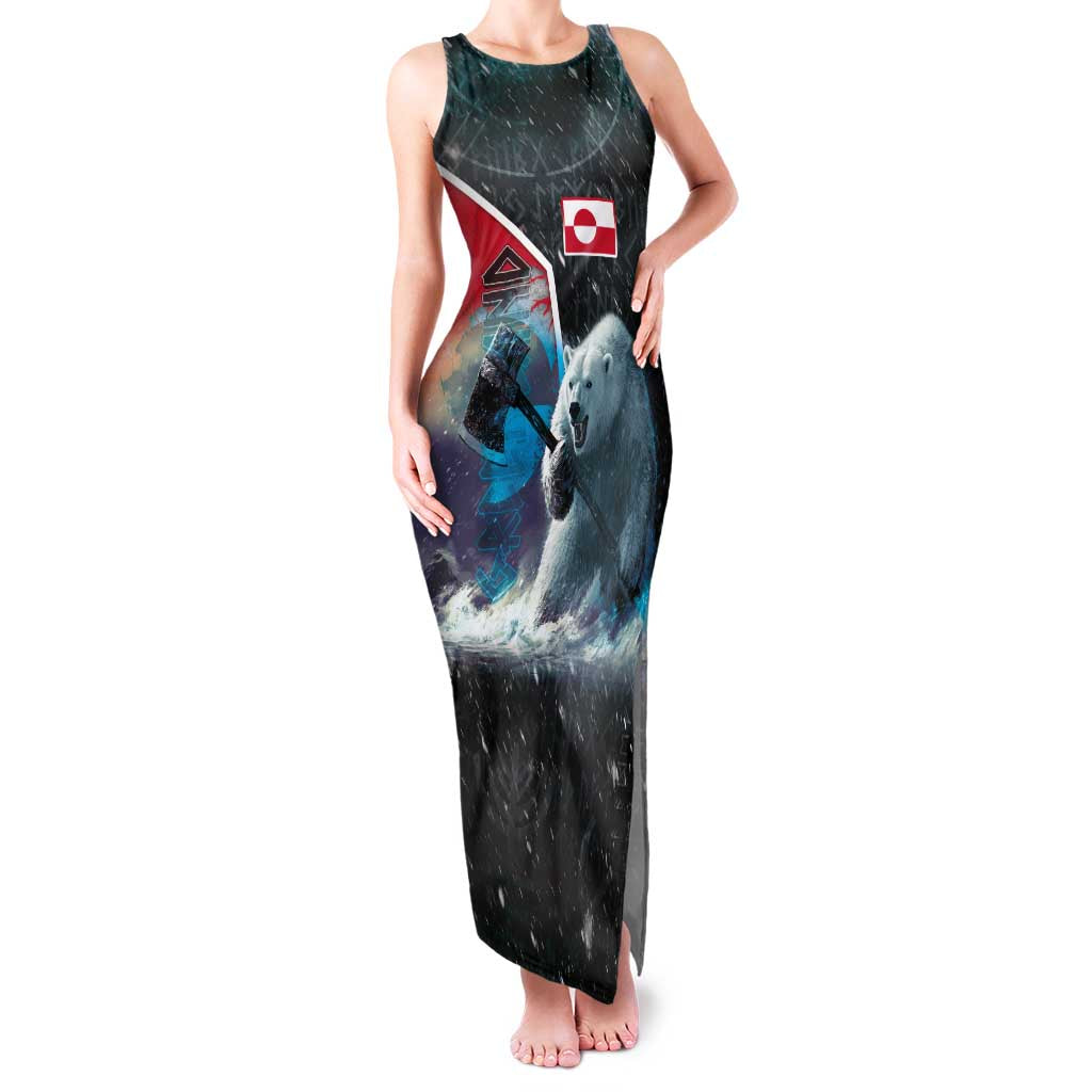 Personalized Greenland Family Matching Tank Maxi Dress and Hawaiian Shirt Polar Bear Warrior Fight for Kalaallit Nunaat