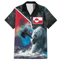 Personalized Greenland Hawaiian Shirt Polar Bear Warrior Fight for Kalaallit Nunaat