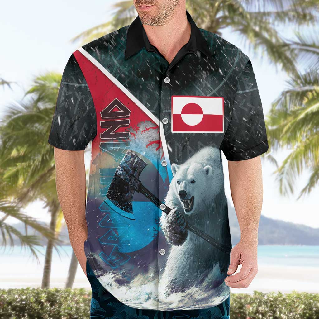 Personalized Greenland Hawaiian Shirt Polar Bear Warrior Fight for Kalaallit Nunaat