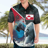 Personalized Greenland Hawaiian Shirt Polar Bear Warrior Fight for Kalaallit Nunaat