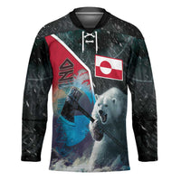 Personalized Greenland Hockey Jersey Polar Bear Warrior Fight for Kalaallit Nunaat