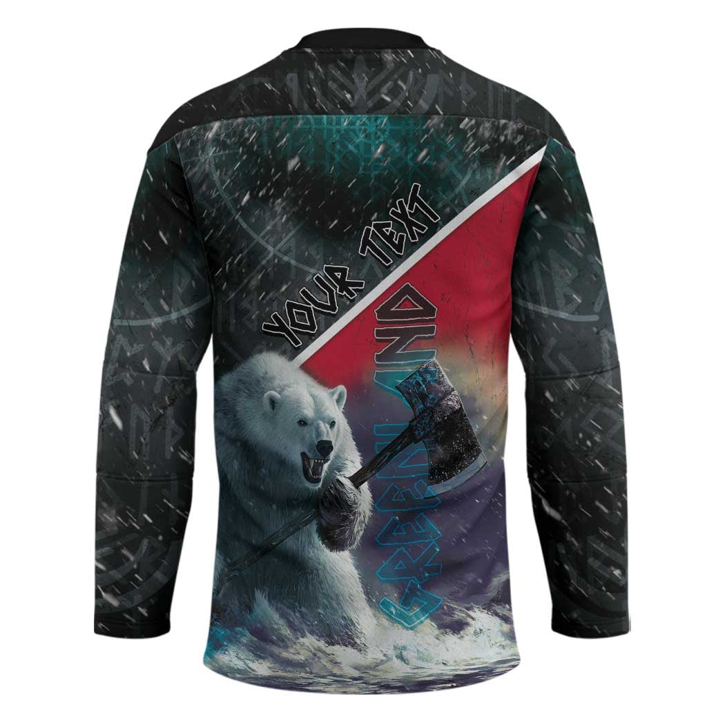 Personalized Greenland Hockey Jersey Polar Bear Warrior Fight for Kalaallit Nunaat