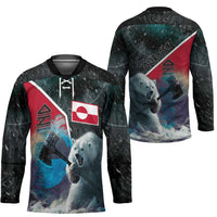Personalized Greenland Hockey Jersey Polar Bear Warrior Fight for Kalaallit Nunaat