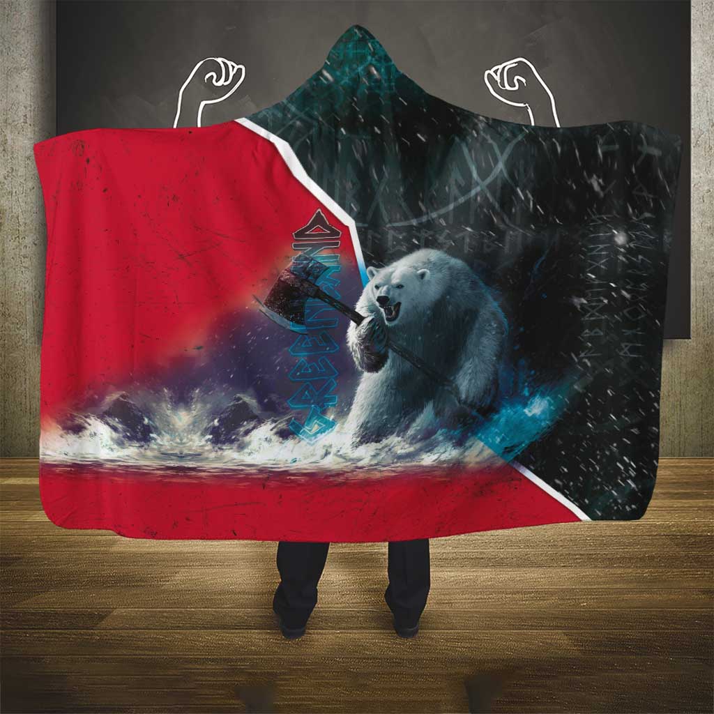 Greenland Hooded Blanket Polar Bear Warrior Fight for Kalaallit Nunaat