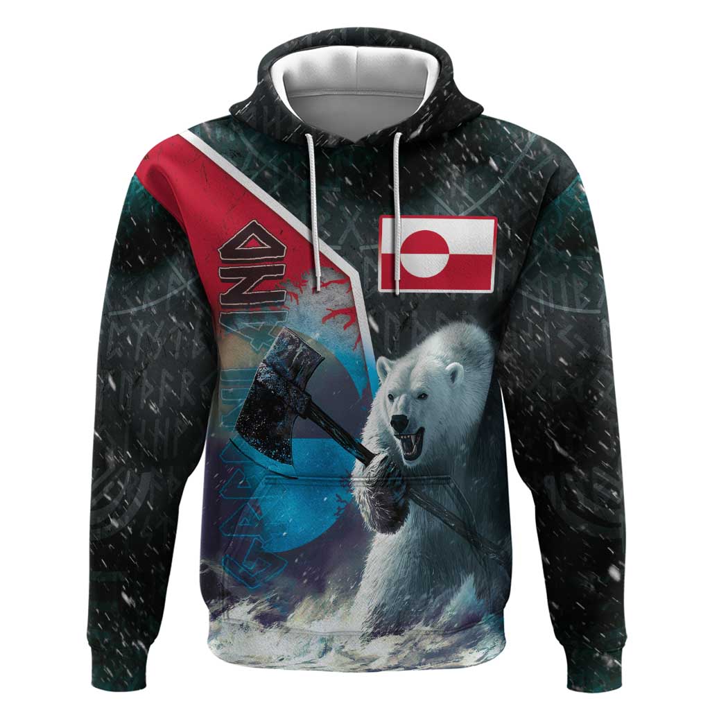 Personalized Greenland Hoodie Polar Bear Warrior Fight for Kalaallit Nunaat
