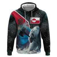 Personalized Greenland Hoodie Polar Bear Warrior Fight for Kalaallit Nunaat