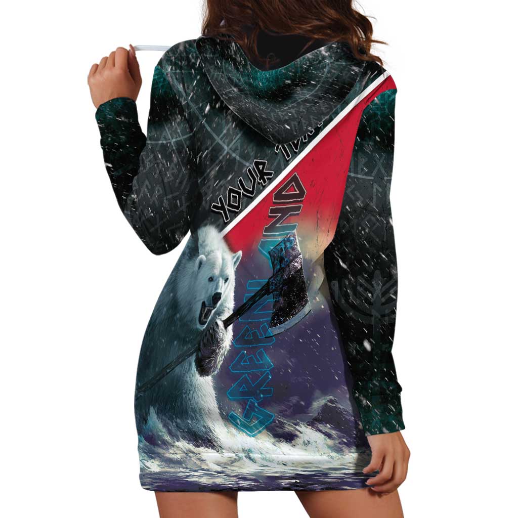 Personalized Greenland Hoodie Dress Polar Bear Warrior Fight for Kalaallit Nunaat
