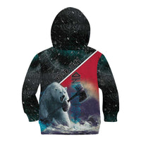 Personalized Greenland Kid Hoodie Polar Bear Warrior Fight for Kalaallit Nunaat
