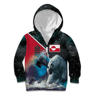 Personalized Greenland Kid Hoodie Polar Bear Warrior Fight for Kalaallit Nunaat