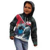 Personalized Greenland Kid Hoodie Polar Bear Warrior Fight for Kalaallit Nunaat