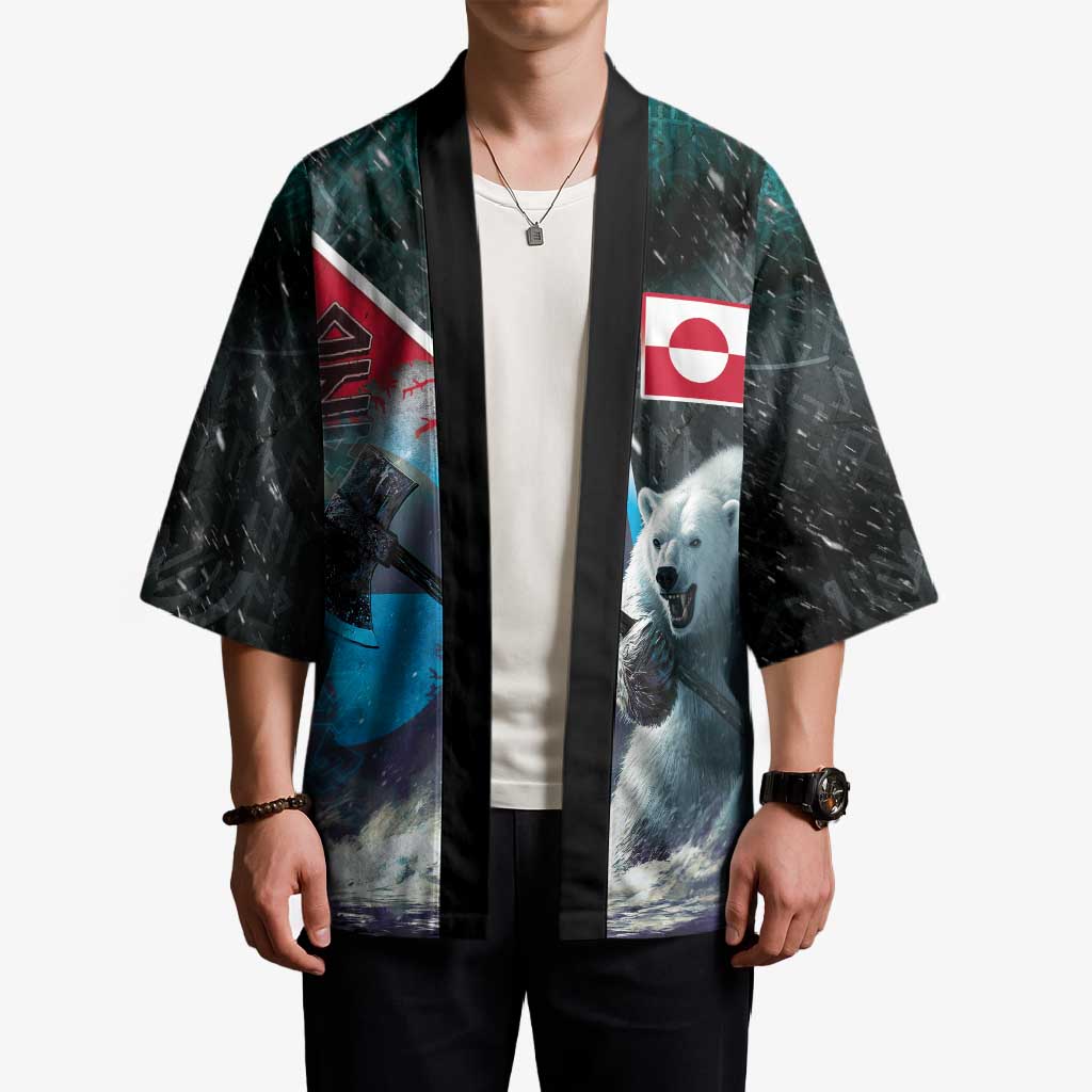 Personalized Greenland Kimono Polar Bear Warrior Fight for Kalaallit Nunaat