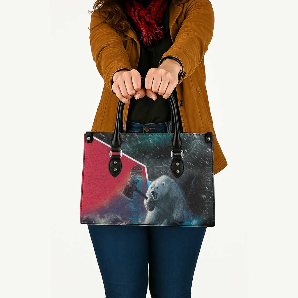 Greenland Leather Bag Polar Bear Warrior Fight for Kalaallit Nunaat