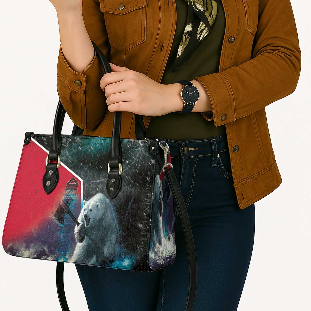 Greenland Leather Bag Polar Bear Warrior Fight for Kalaallit Nunaat