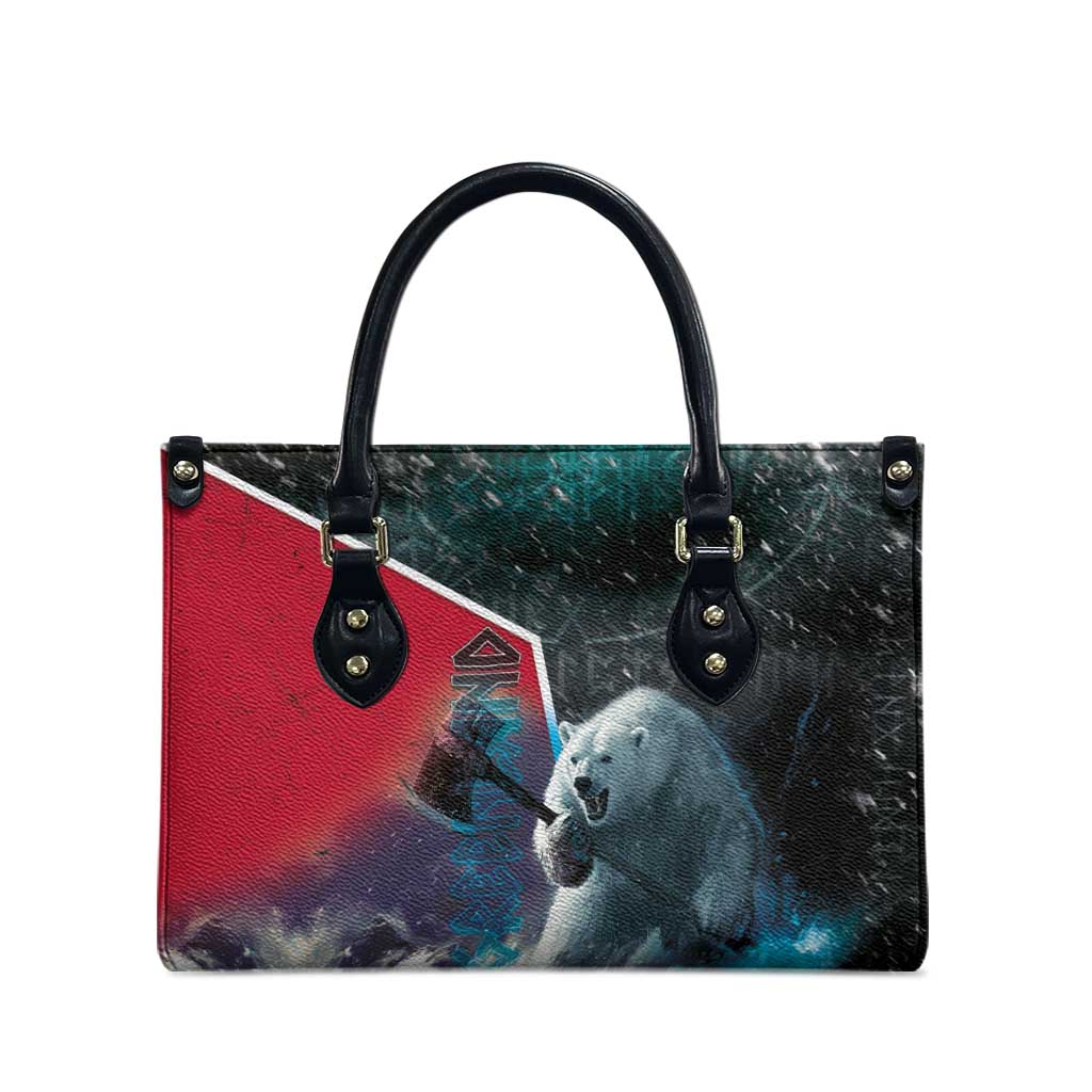Greenland Leather Bag Polar Bear Warrior Fight for Kalaallit Nunaat