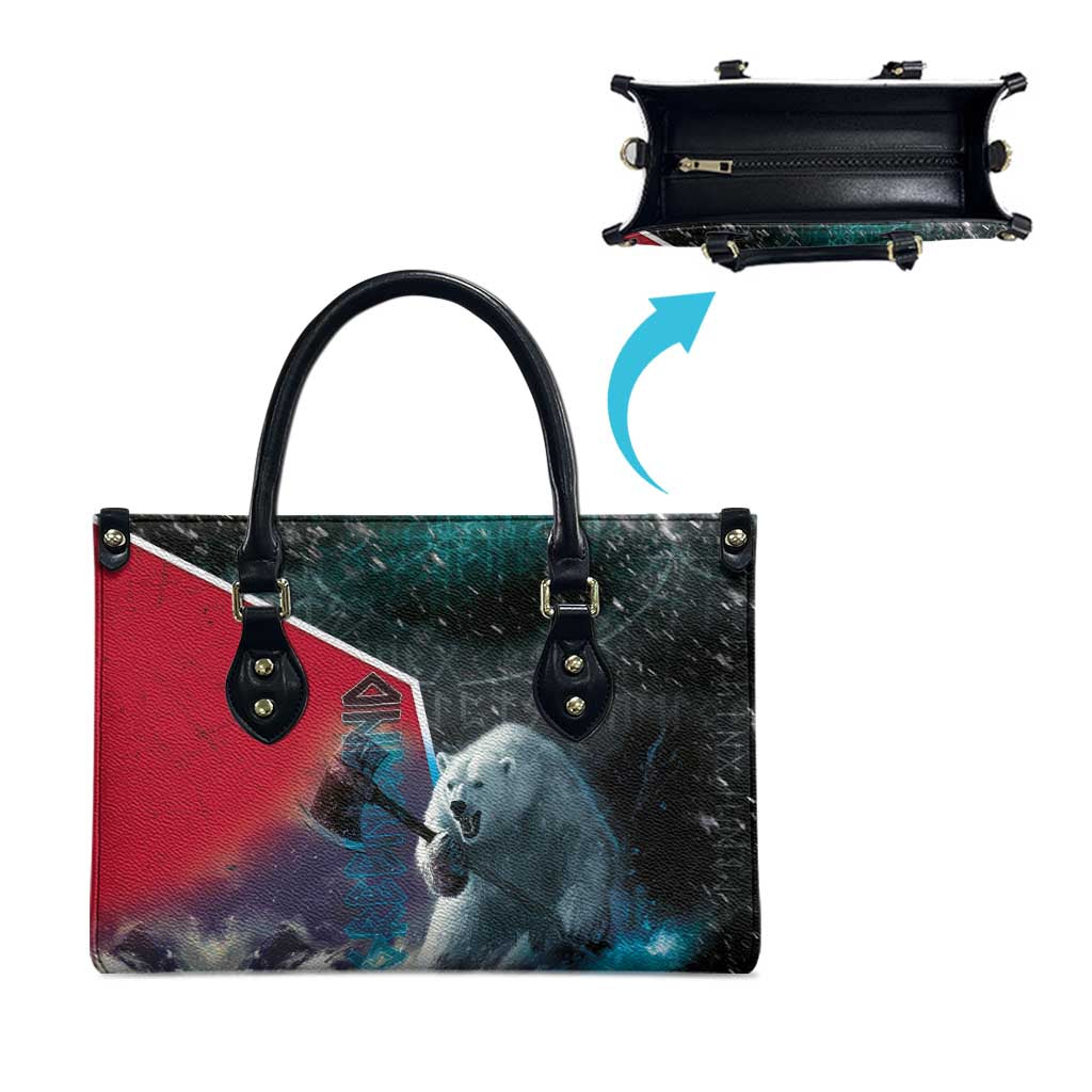 Greenland Leather Bag Polar Bear Warrior Fight for Kalaallit Nunaat
