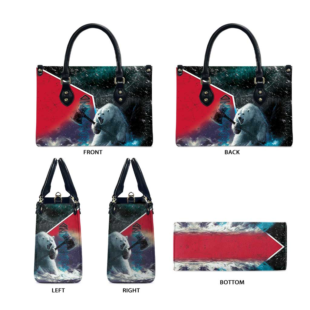 Greenland Leather Bag Polar Bear Warrior Fight for Kalaallit Nunaat