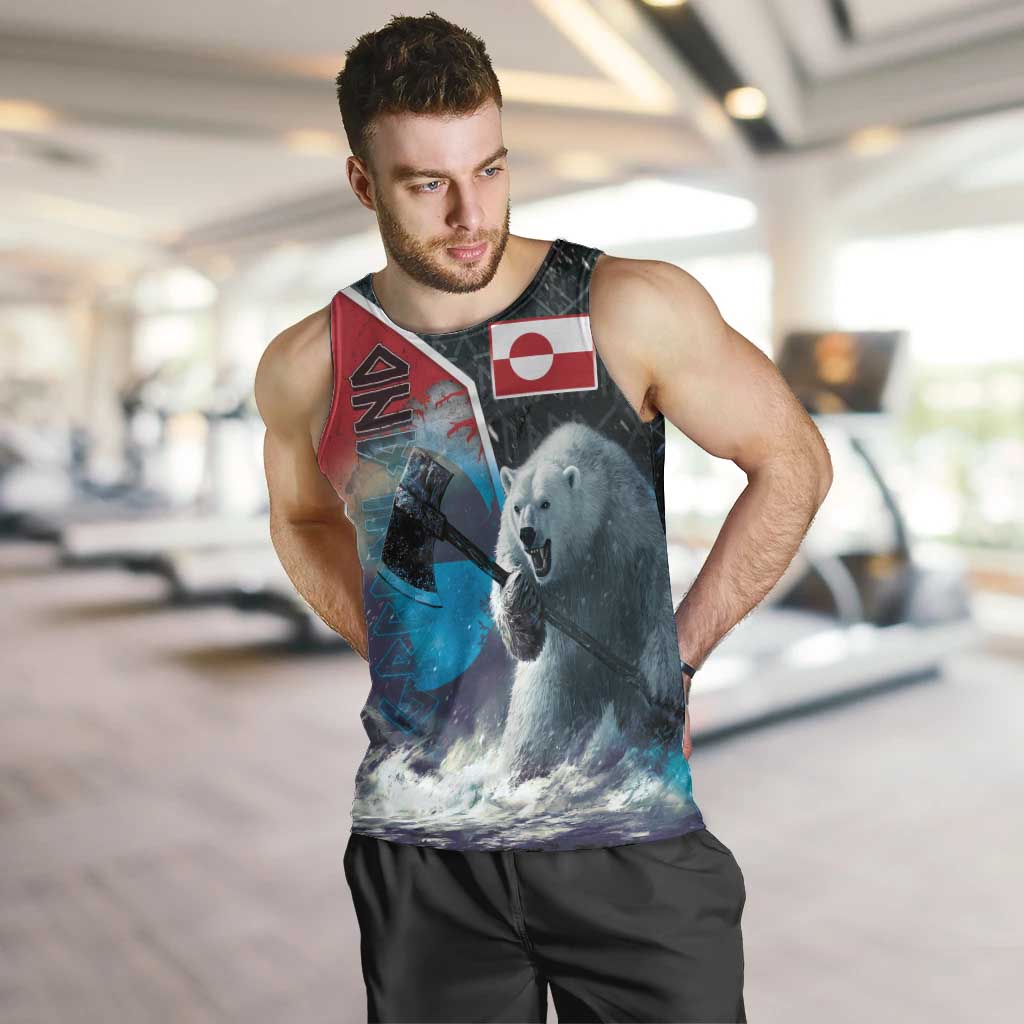Personalized Greenland Men Tank Top Polar Bear Warrior Fight for Kalaallit Nunaat