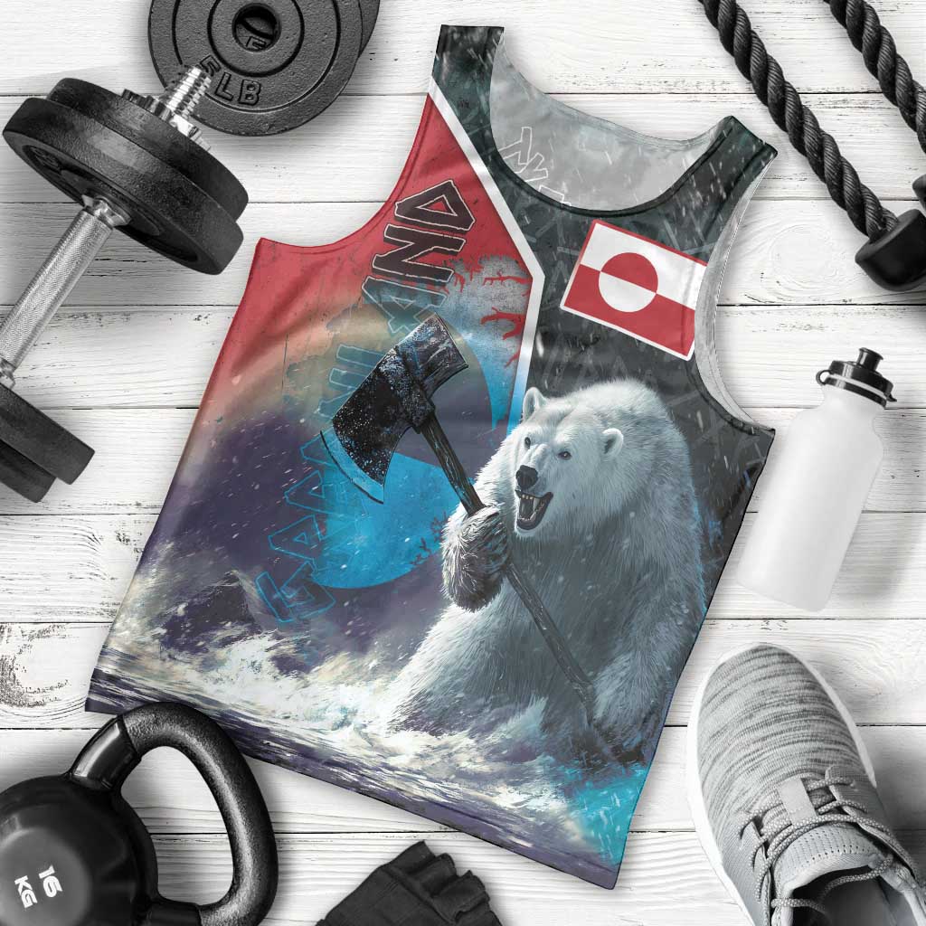 Personalized Greenland Men Tank Top Polar Bear Warrior Fight for Kalaallit Nunaat