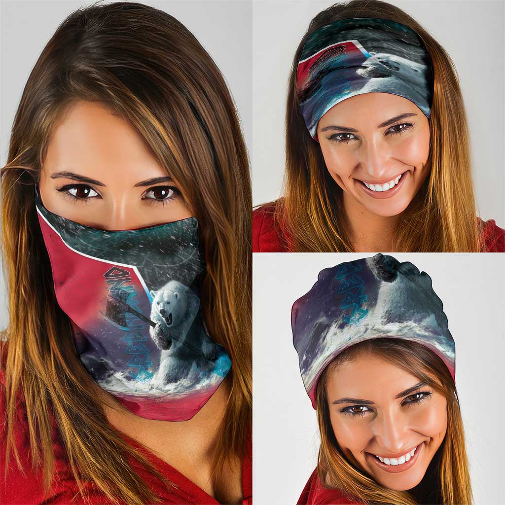 Greenland Neck Gaiter Polar Bear Warrior Fight for Kalaallit Nunaat