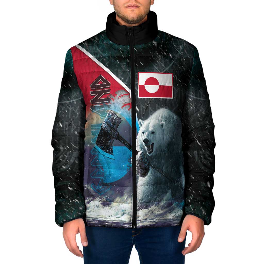 Personalized Greenland Padded Jacket Polar Bear Warrior Fight for Kalaallit Nunaat