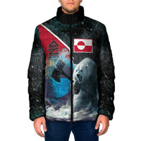 Personalized Greenland Padded Jacket Polar Bear Warrior Fight for Kalaallit Nunaat