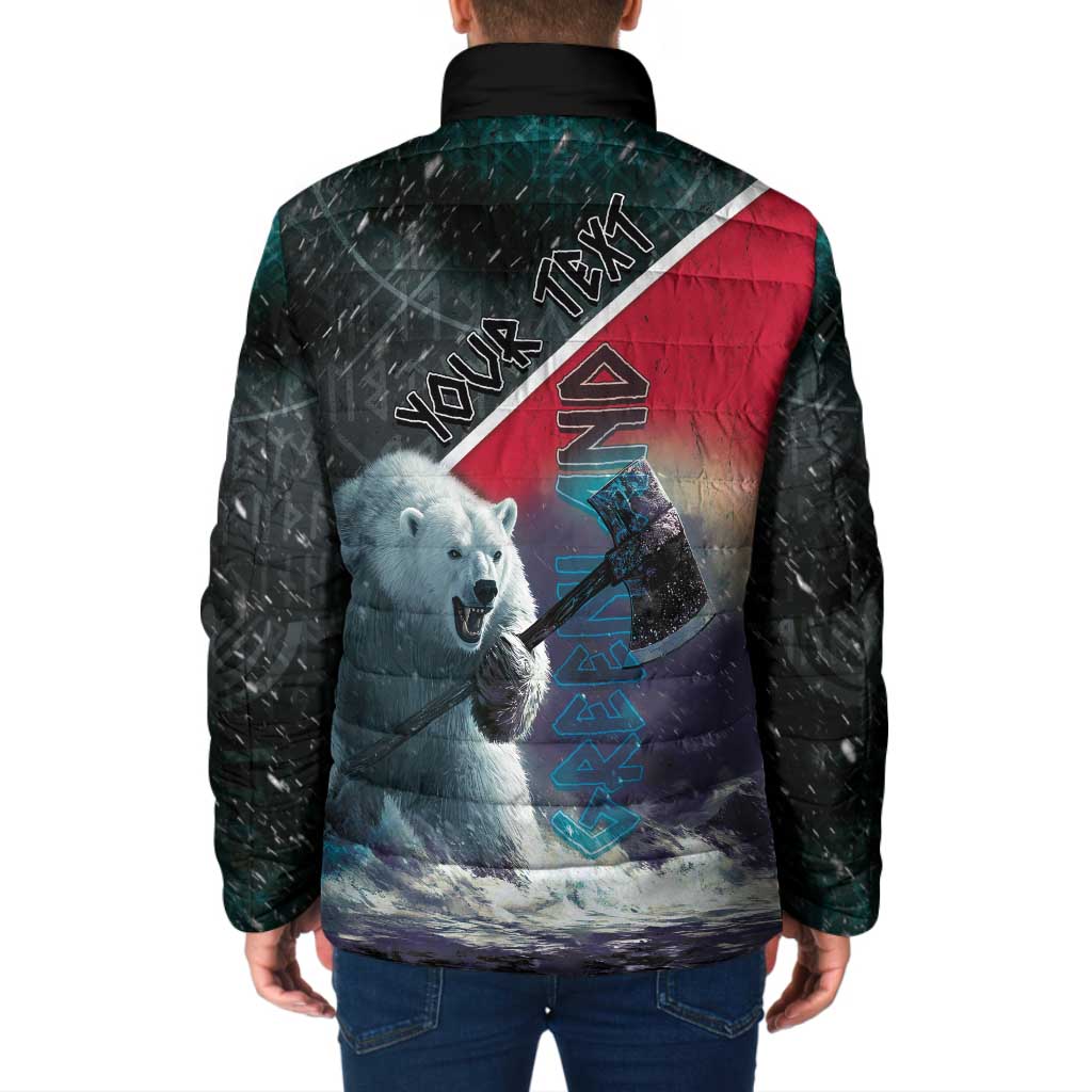 Personalized Greenland Padded Jacket Polar Bear Warrior Fight for Kalaallit Nunaat