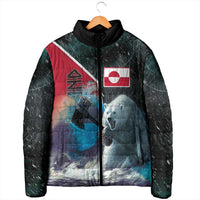 Personalized Greenland Padded Jacket Polar Bear Warrior Fight for Kalaallit Nunaat