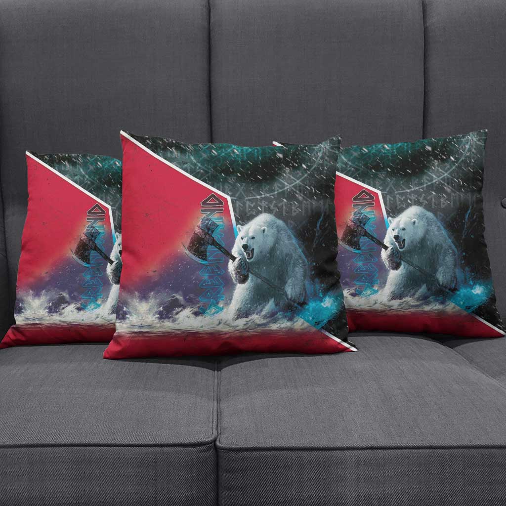 Greenland Pillow Cover Polar Bear Warrior Fight for Kalaallit Nunaat