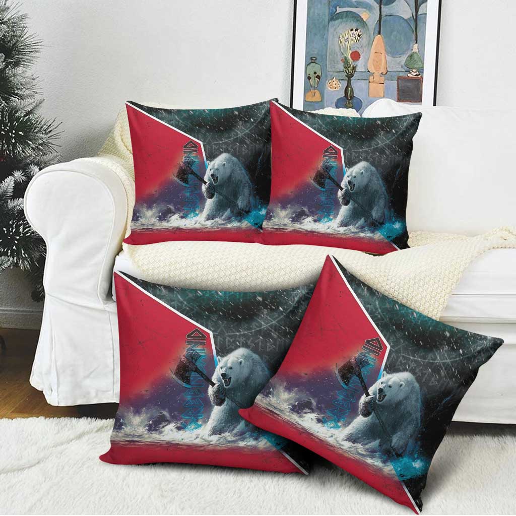 Greenland Pillow Cover Polar Bear Warrior Fight for Kalaallit Nunaat